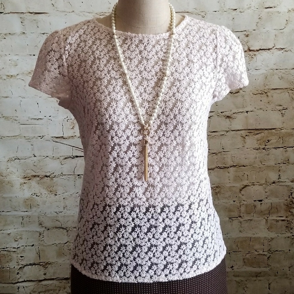 ▪Loft▪ Blush Pink Daisy Top